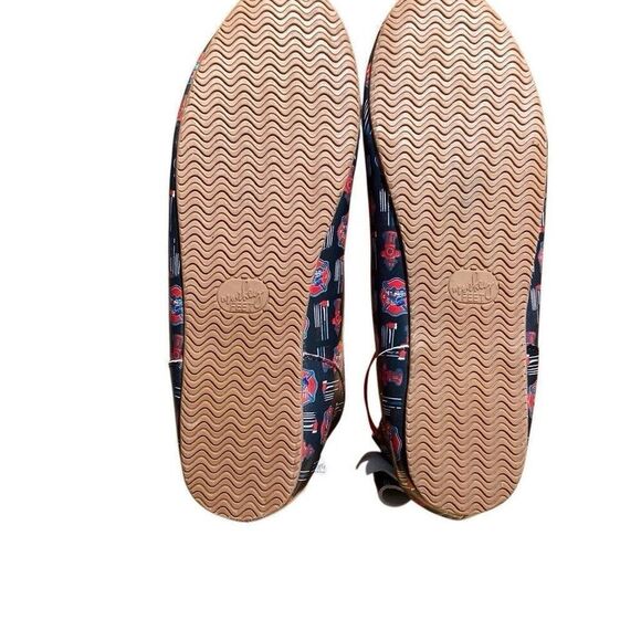 Monkey Feet Black Leather Firefighter Printed Strappy Ballet Flats Size 41 NEW - Picture 5 of 8